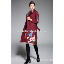 Lady Mode Manteau Automne Hiver Chic Trench Manteau kaki Bleu Bleu Couleur Surcoat Femmes